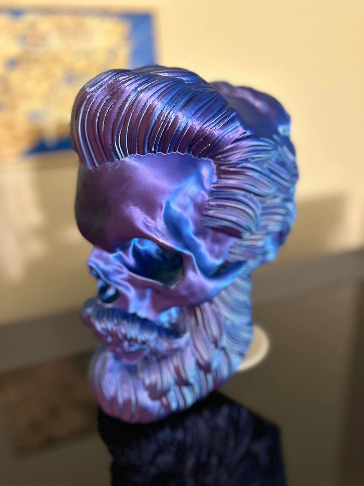 3D Printed Bearded Skull Display