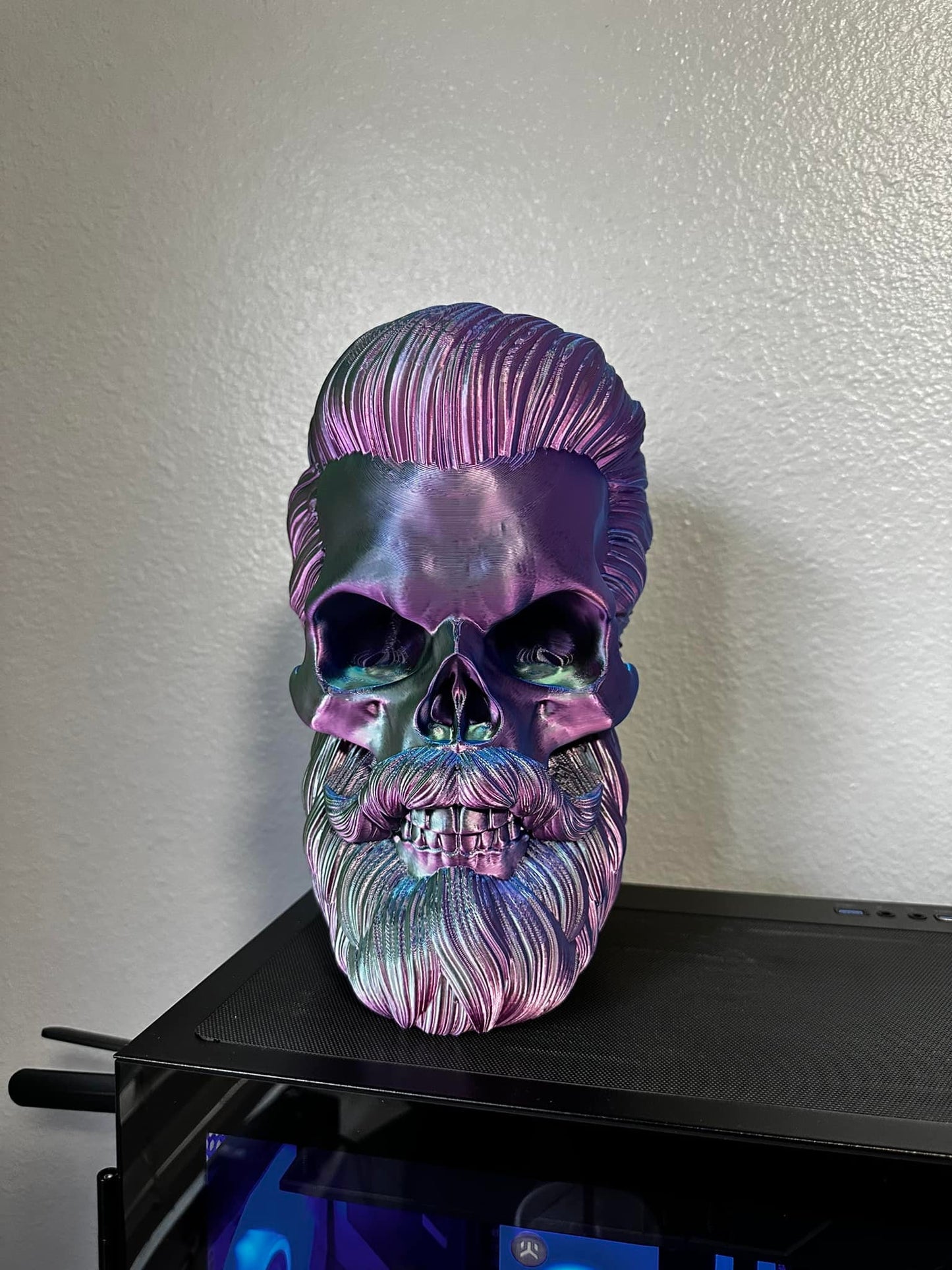 3D Printed Bearded Skull Display