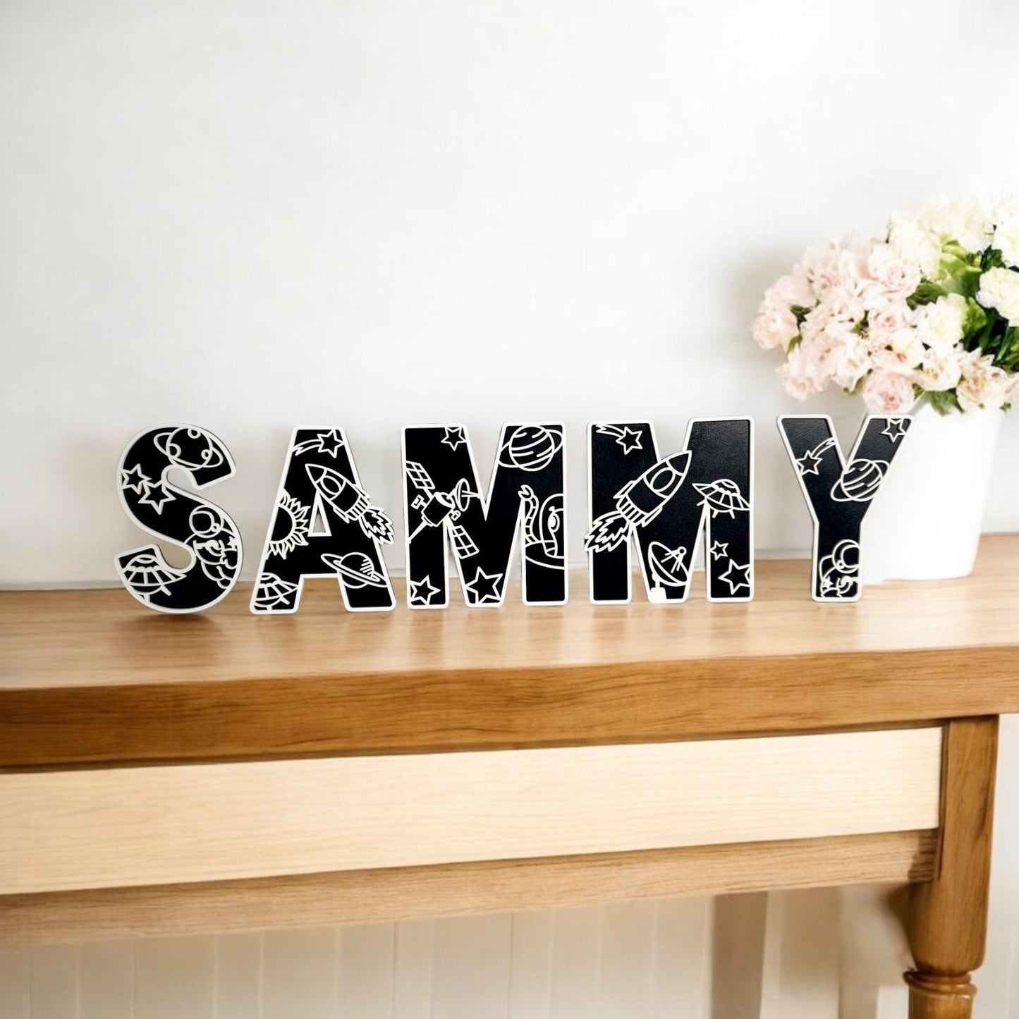 Personalized Space Design Acrylic Name Letters for Kids Room