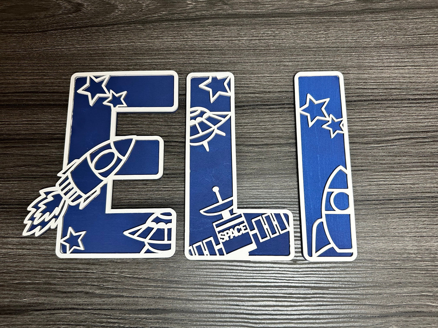 Personalized Space Design Acrylic Name Letters for Kids Room