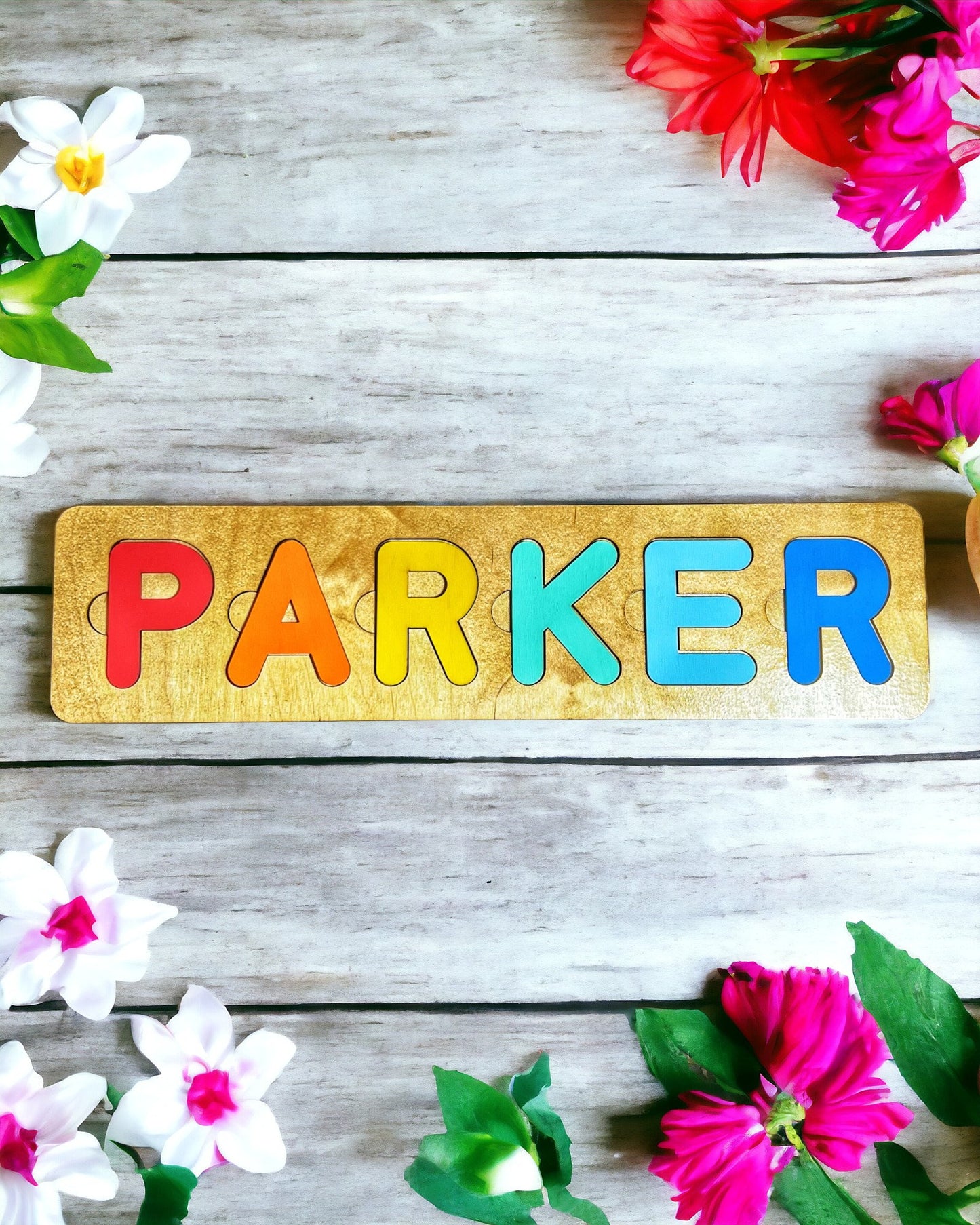 Custom Wooden Name Puzzle, Montessori Toy, Nursery Decor