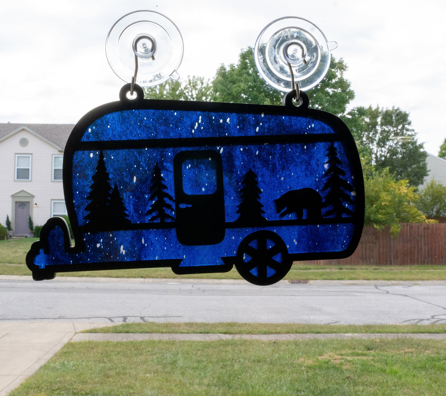 Camper Suncatcher: Faux Stained Glass RV Ornament