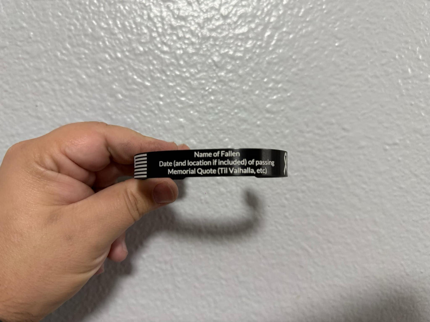 Custom Military Memorial Bracelet: Engraved American Flag, KIA Remembrance Gift