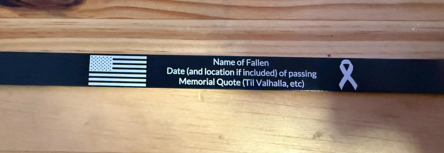 Custom Military Memorial Bracelet: Engraved American Flag, KIA Remembrance Gift