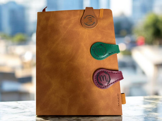 Personalized Leather Magnetic Bookmark: Engraved Initial Book Accessory