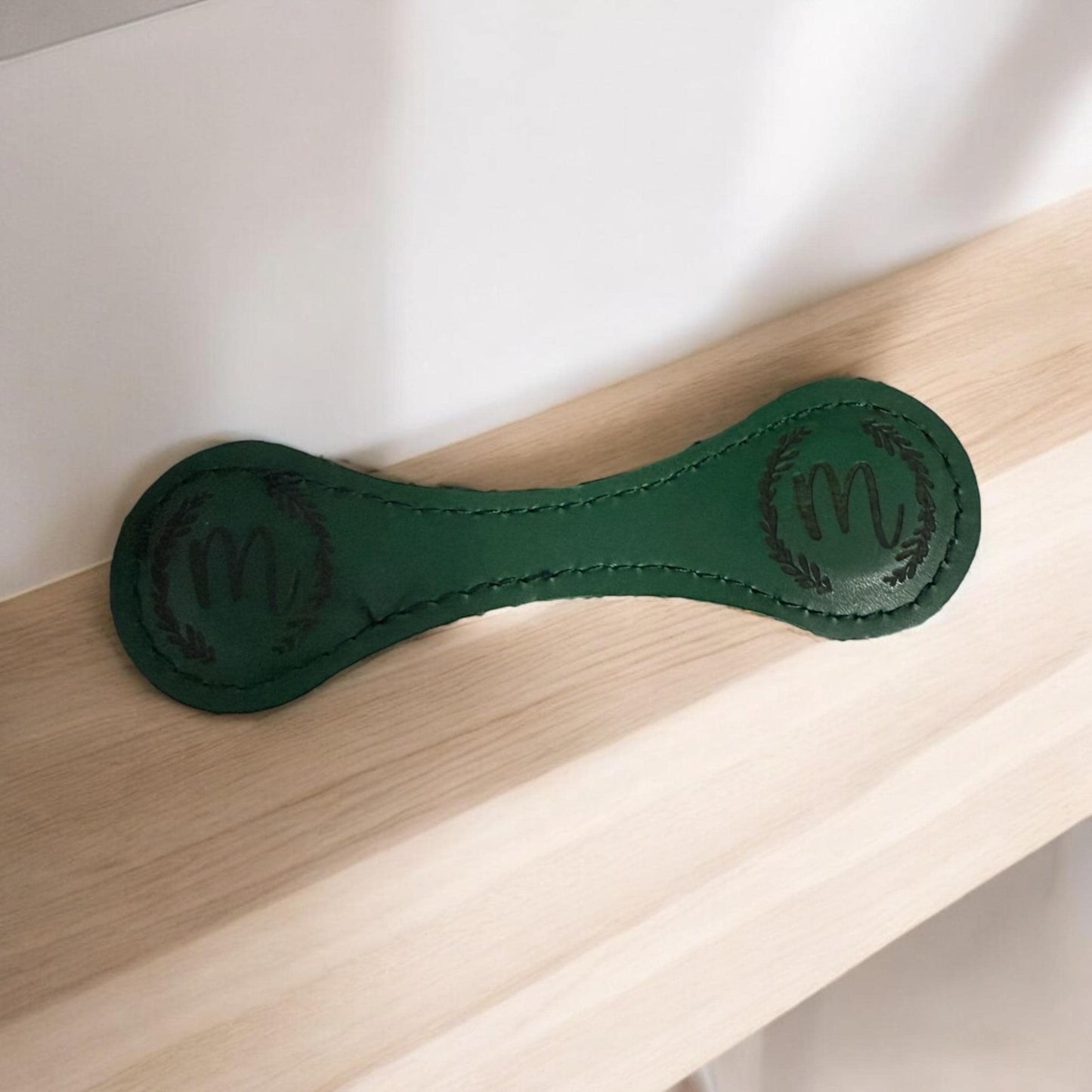 Personalized Leather Magnetic Bookmark: Engraved Initial Book Accessory