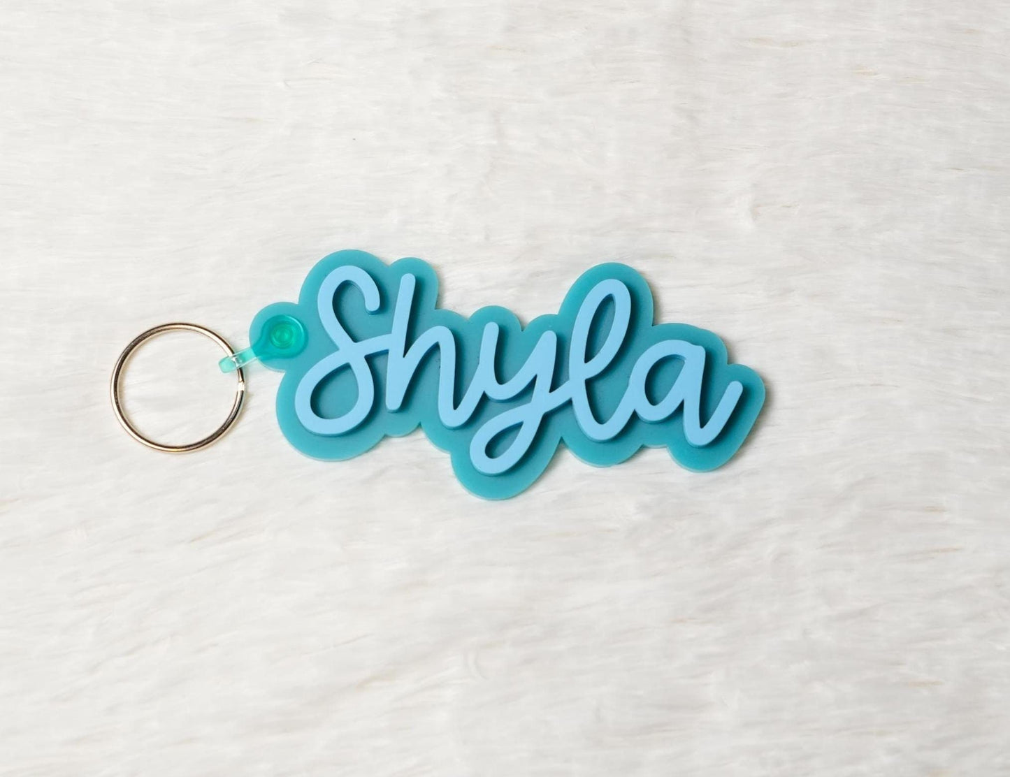 Personalized Acrylic Name Keychain: Retro Backpack Tag