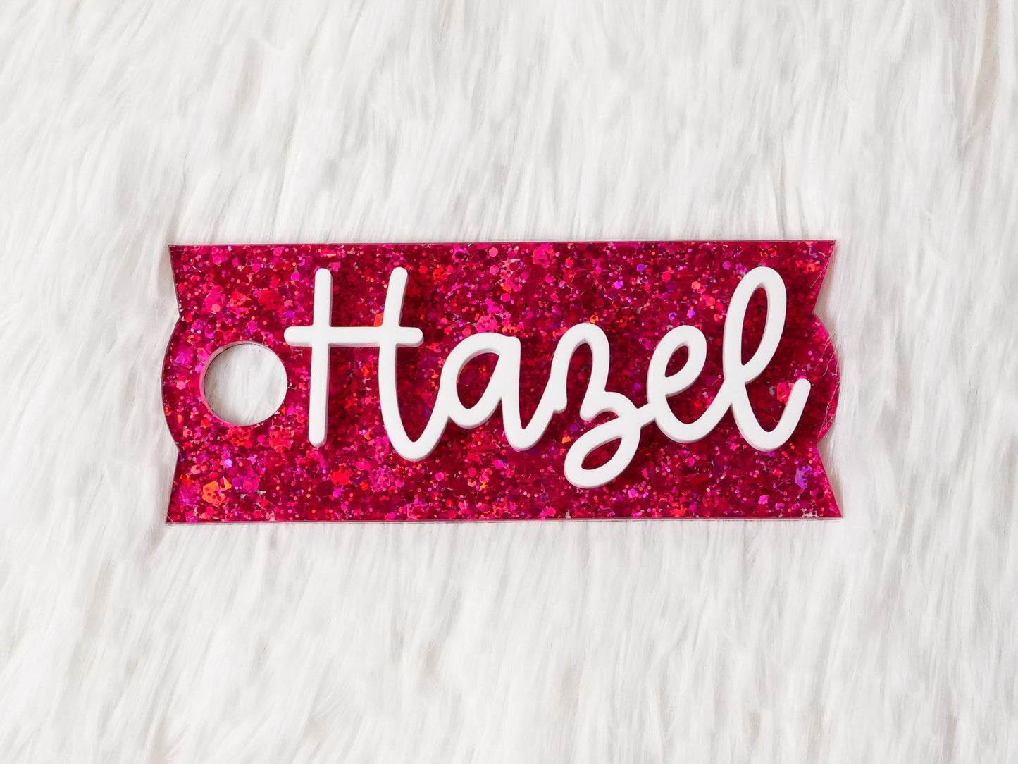 Personalized Acrylic Tumbler Name Tag: 30/40 oz Flowstate Lids