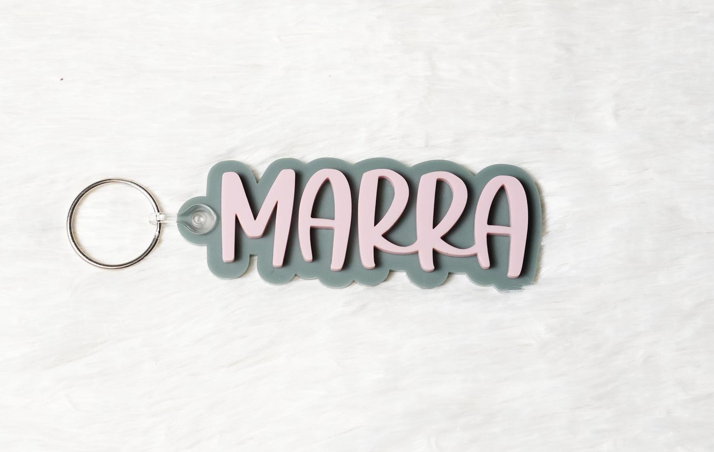 Personalized Acrylic Name Keychain: Retro Backpack Tag