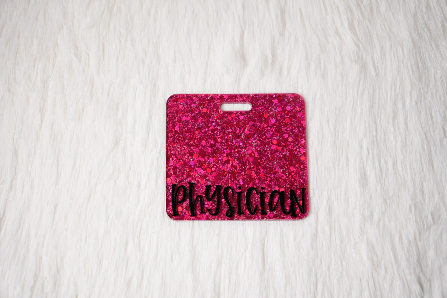 Personalized Black Letter Acrylic Badge Buddy - Nurse ID Accessory