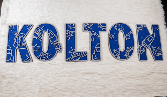 Personalized Space Design Acrylic Name Letters for Kids Room