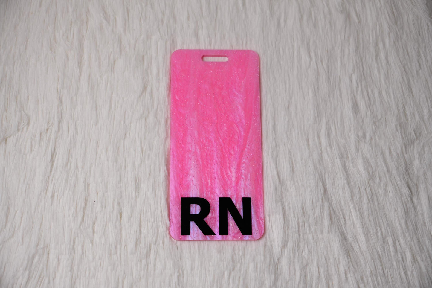 Personalized Black Letter Acrylic Badge Buddy - Nurse ID Accessory