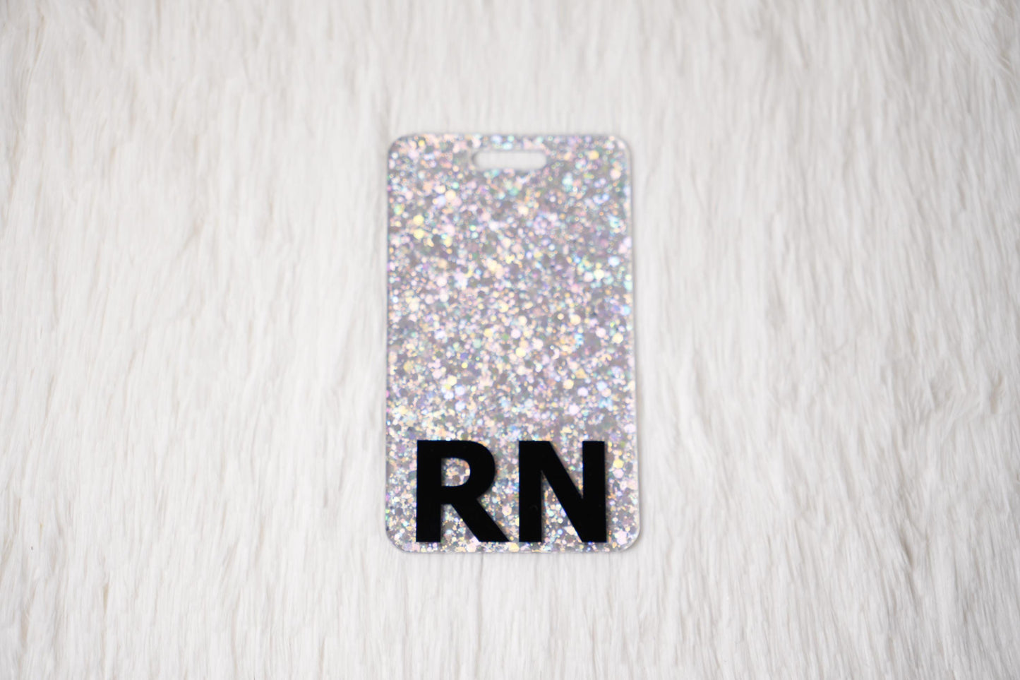 Personalized Black Letter Acrylic Badge Buddy - Nurse ID Accessory