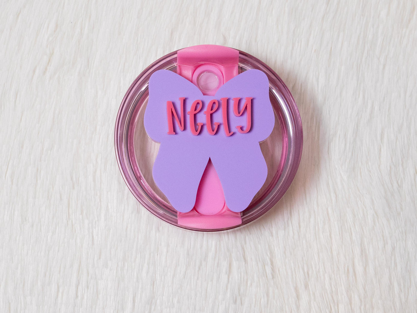 Personalized Stanley Cup Bow Name Plate: Tumbler Accessory
