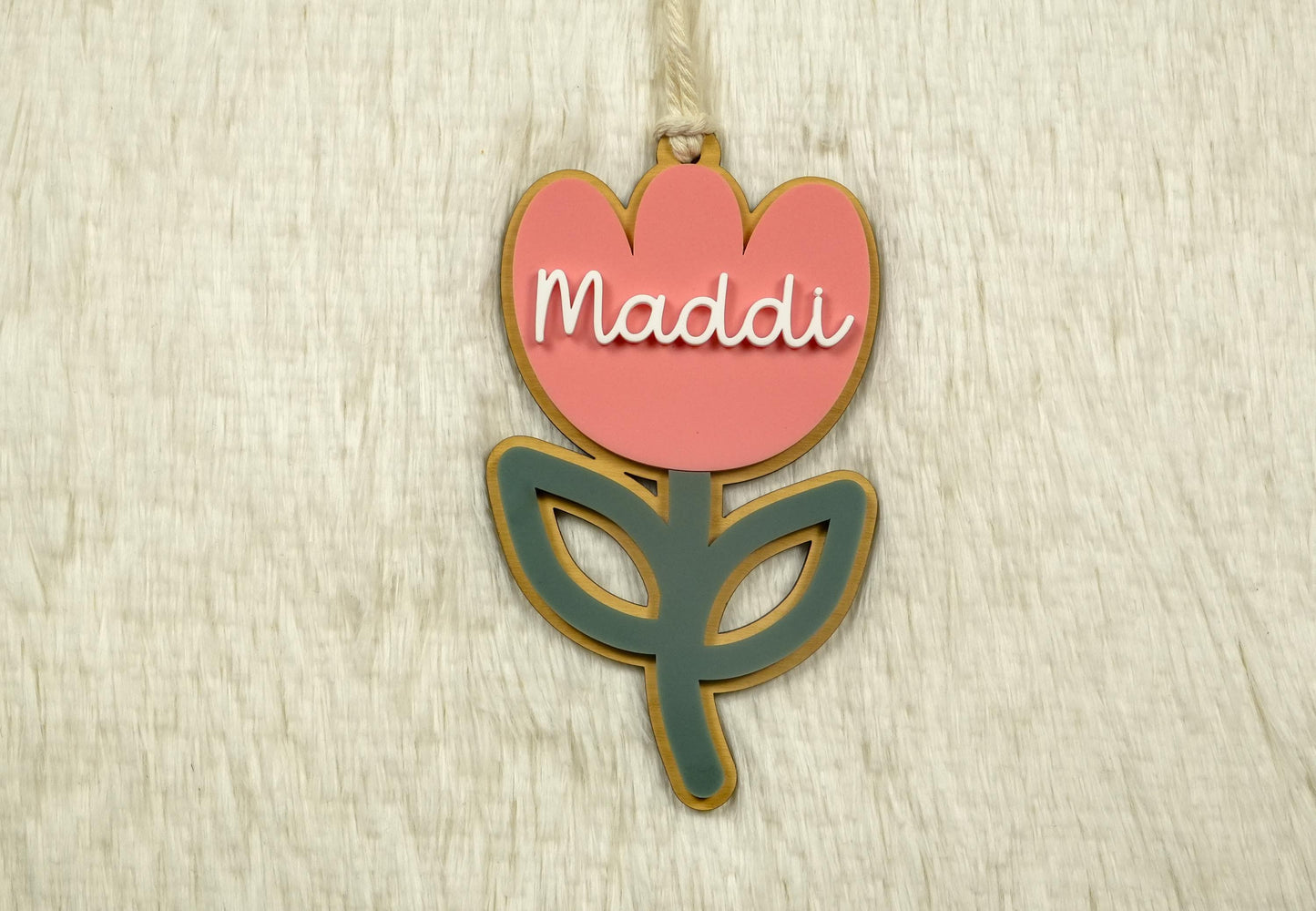 Personalized Easter Basket Tag: Acrylic Tulip Bag Tag