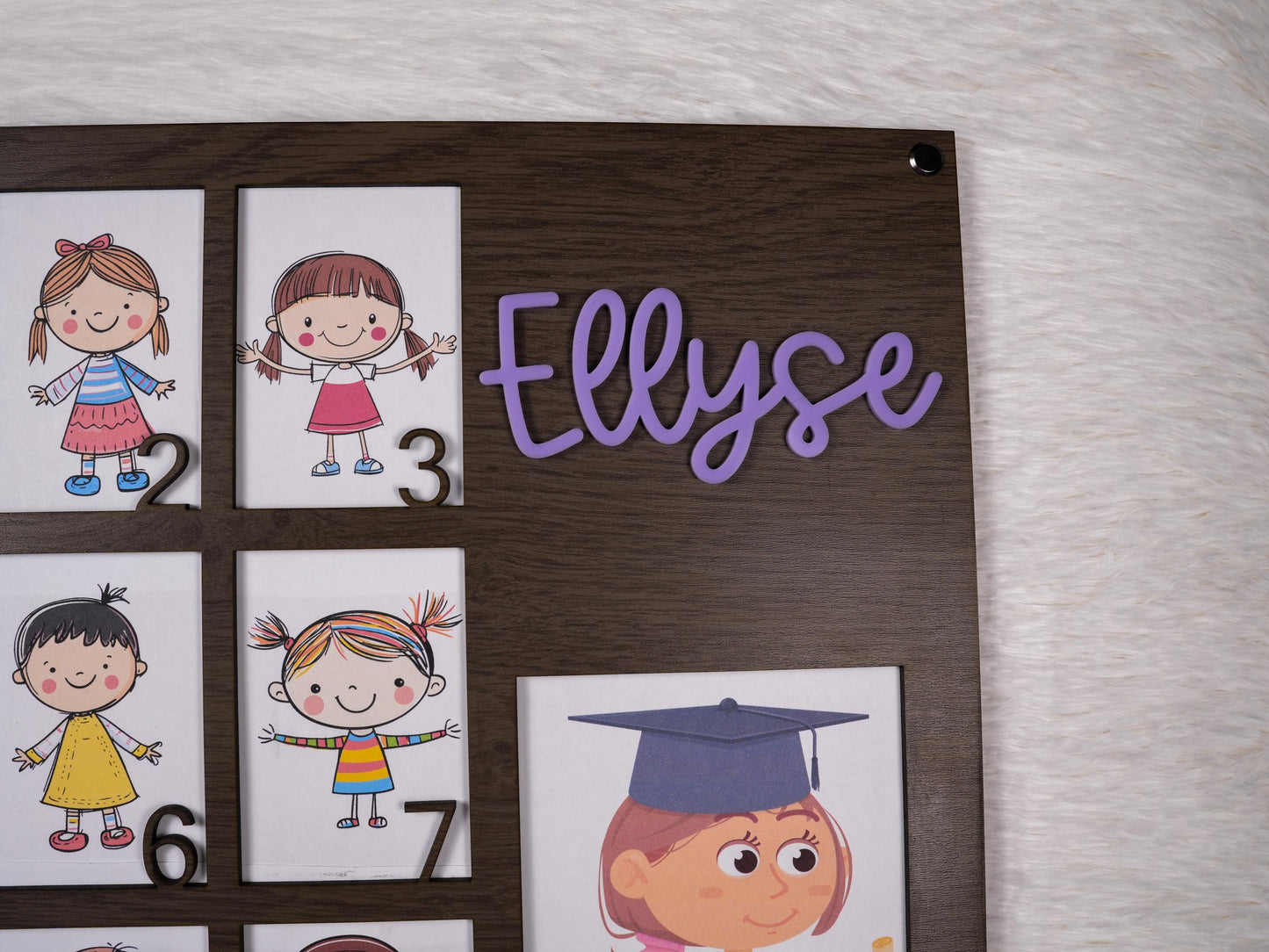 Personalized School Years Photo Frame - Laser Engraved, K-12, Holds 13 Photos, Graduation Gift