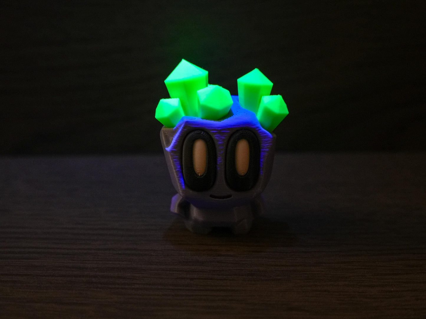 3D Printed Pet Rock Fidget Toy: Glow-in-the-Dark Crystal Geodes