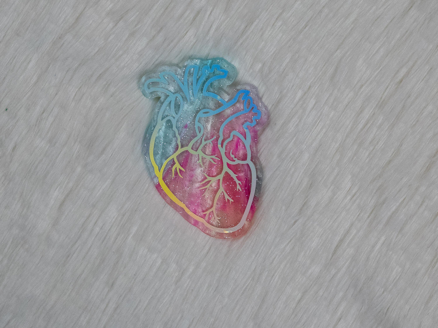 Glitter Anatomical Heart Badge Reel: Nurse, Doctor, Medical ID Holder