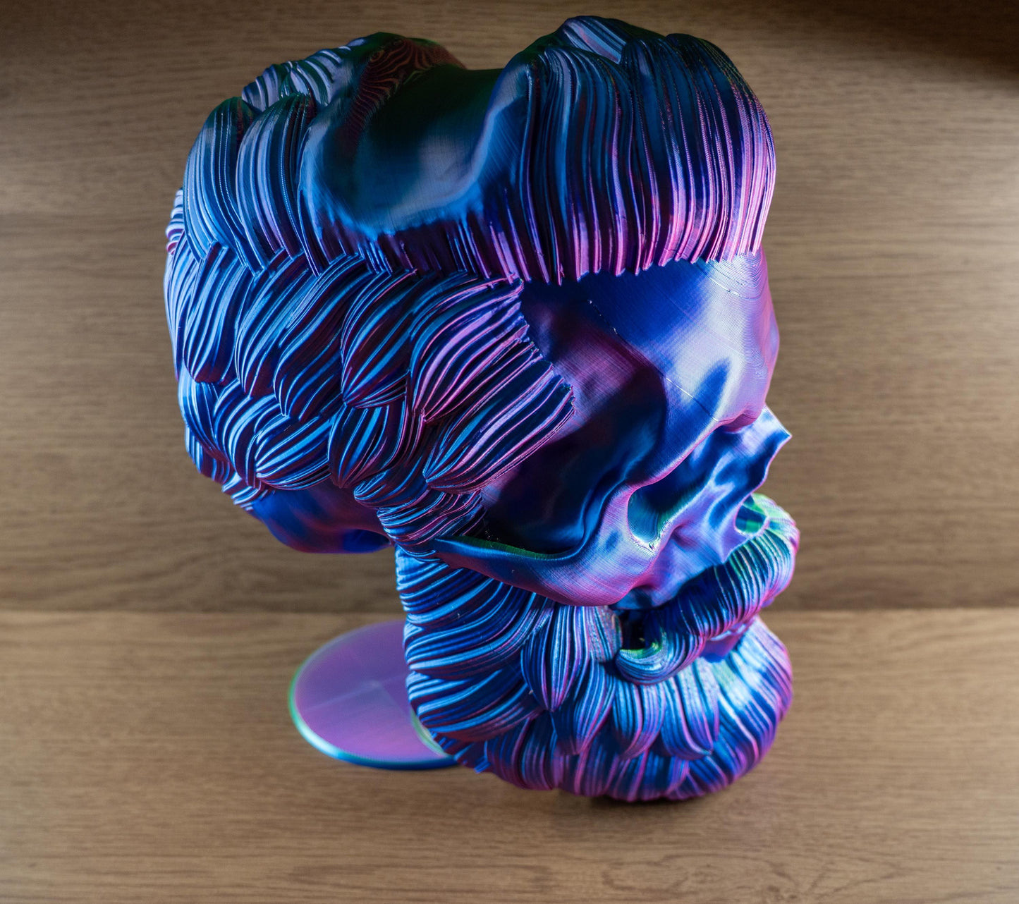 3D Printed Bearded Skull Display for Hats and Headphones
