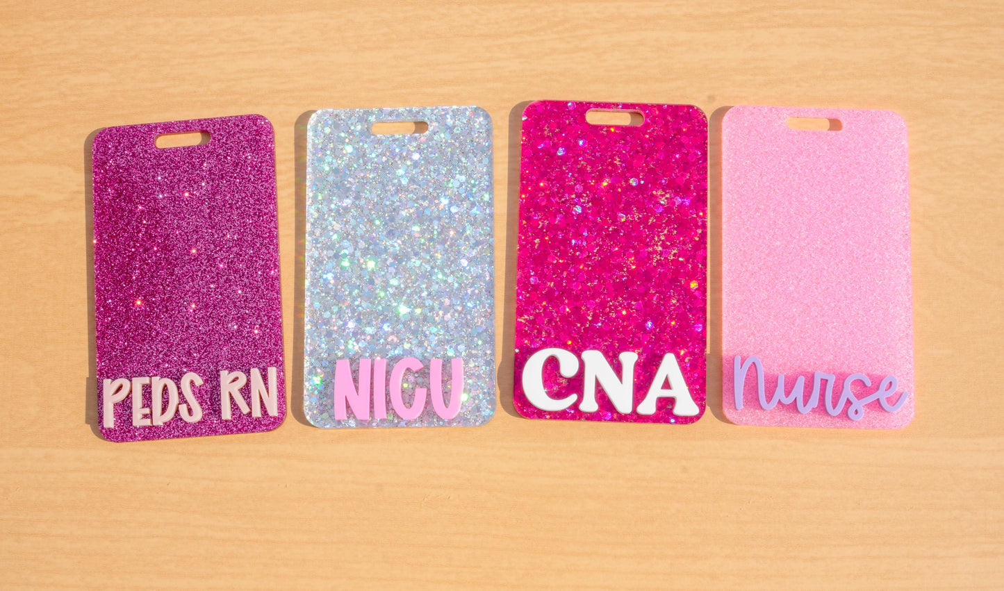 Glitter RN Badge Buddy: Acrylic Nurse Accessory