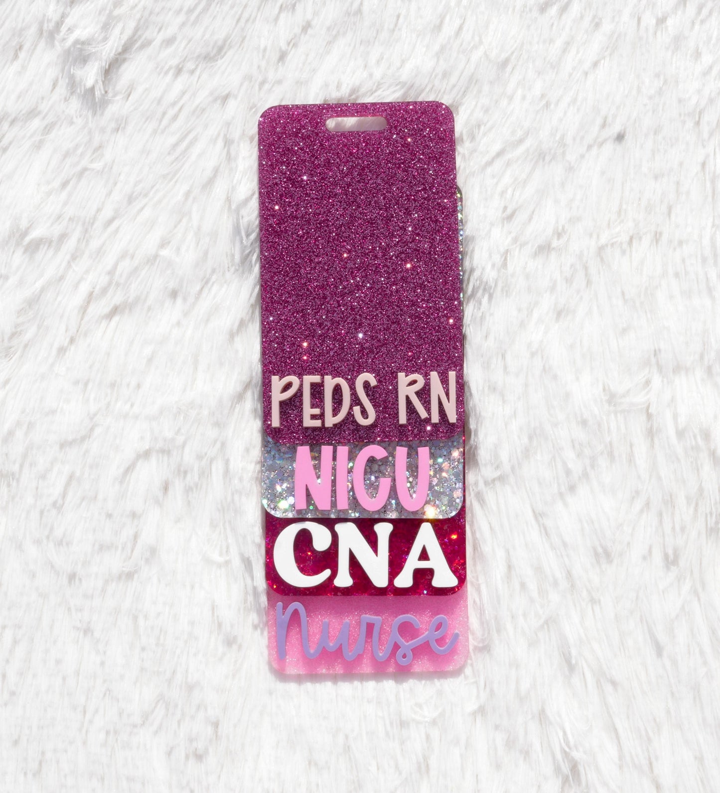 Glitter RN Badge Buddy: Acrylic Nurse Accessory