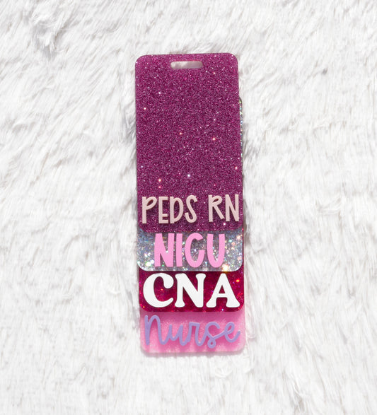 Glitter RN Badge Buddy: Acrylic Nurse Accessory