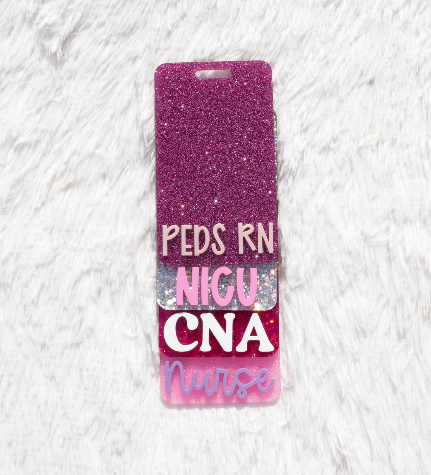 Registered Nurse Badge Buddy – Glitter Acrylic RN Badge Backer | Personalized Nurse ID Tag | Nurse Gift for Badge Reel, Nurse Graduation
