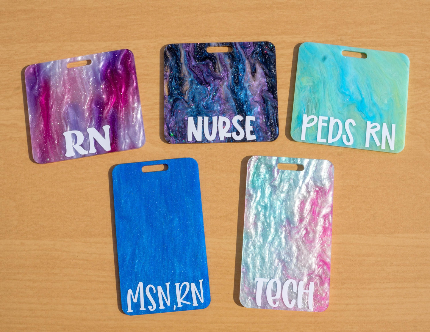 Glitter Badge Buddy: RN Nurse Gift, Acrylic Badge Reel Accessory