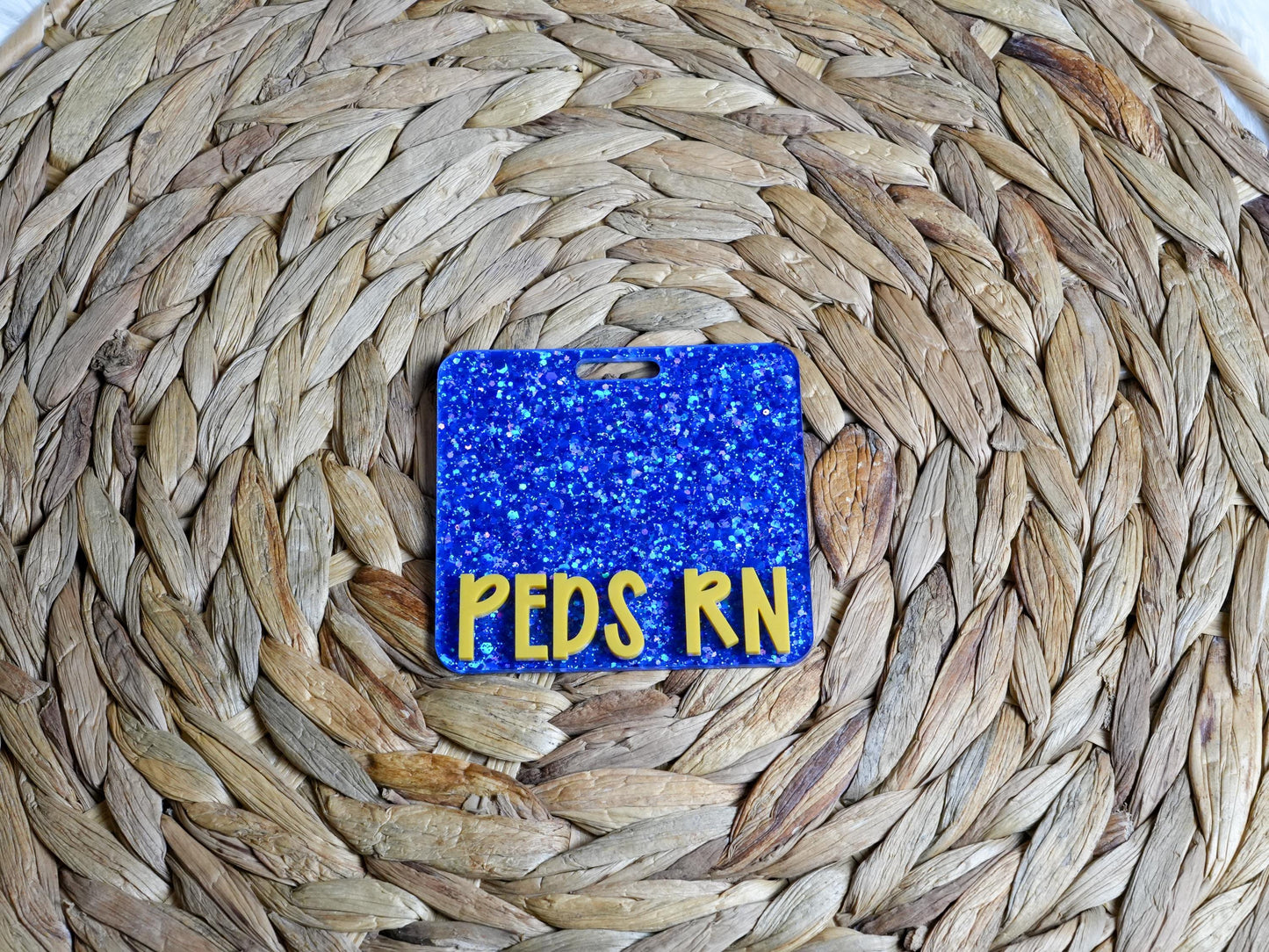 Registered Nurse Badge Buddy – Glitter Acrylic RN Badge Backer | Personalized Nurse ID Tag | Nurse Gift for Badge Reel, Nurse Graduation