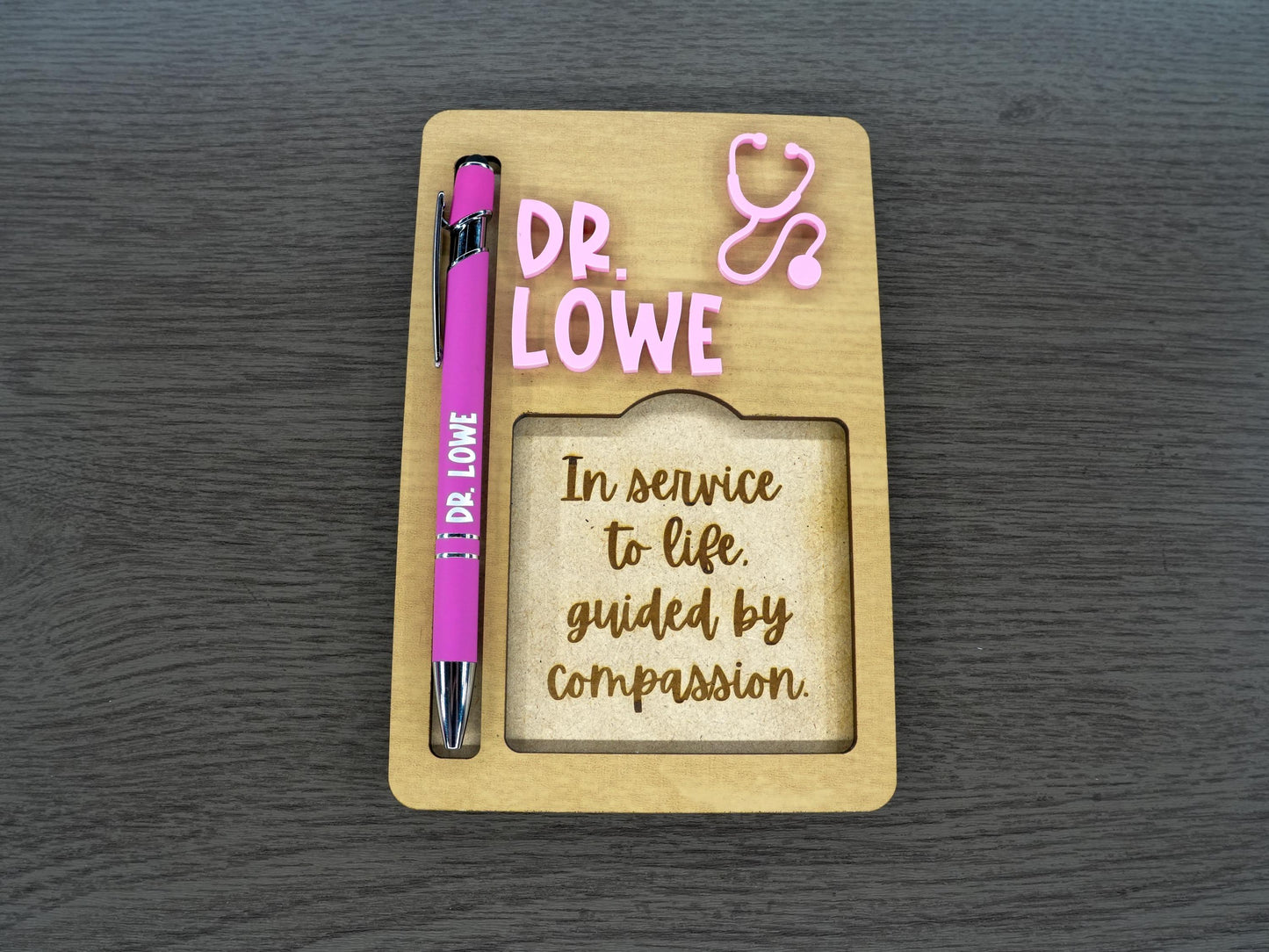 Doctor Gift | Sticky Note Holder for Medical Office | Personalized Healthcare Appreciation Desk Decor
