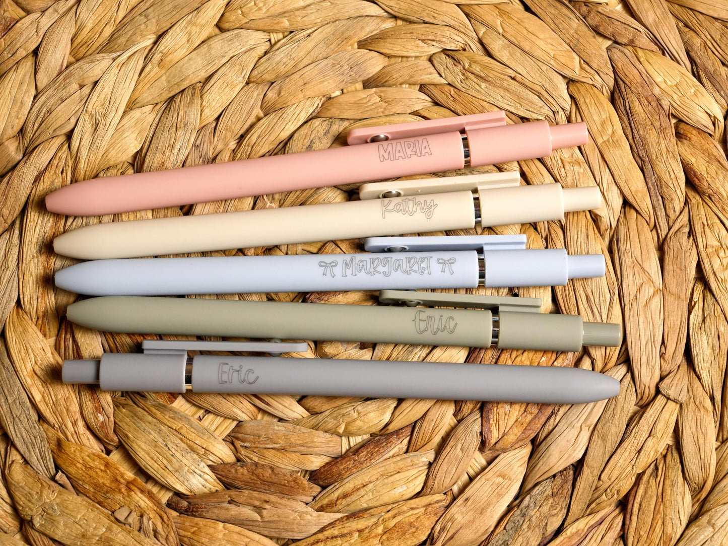 Personalized Engraved Gel Pens in  Earth Tone for Teachers, Nurses, and Office Gifts