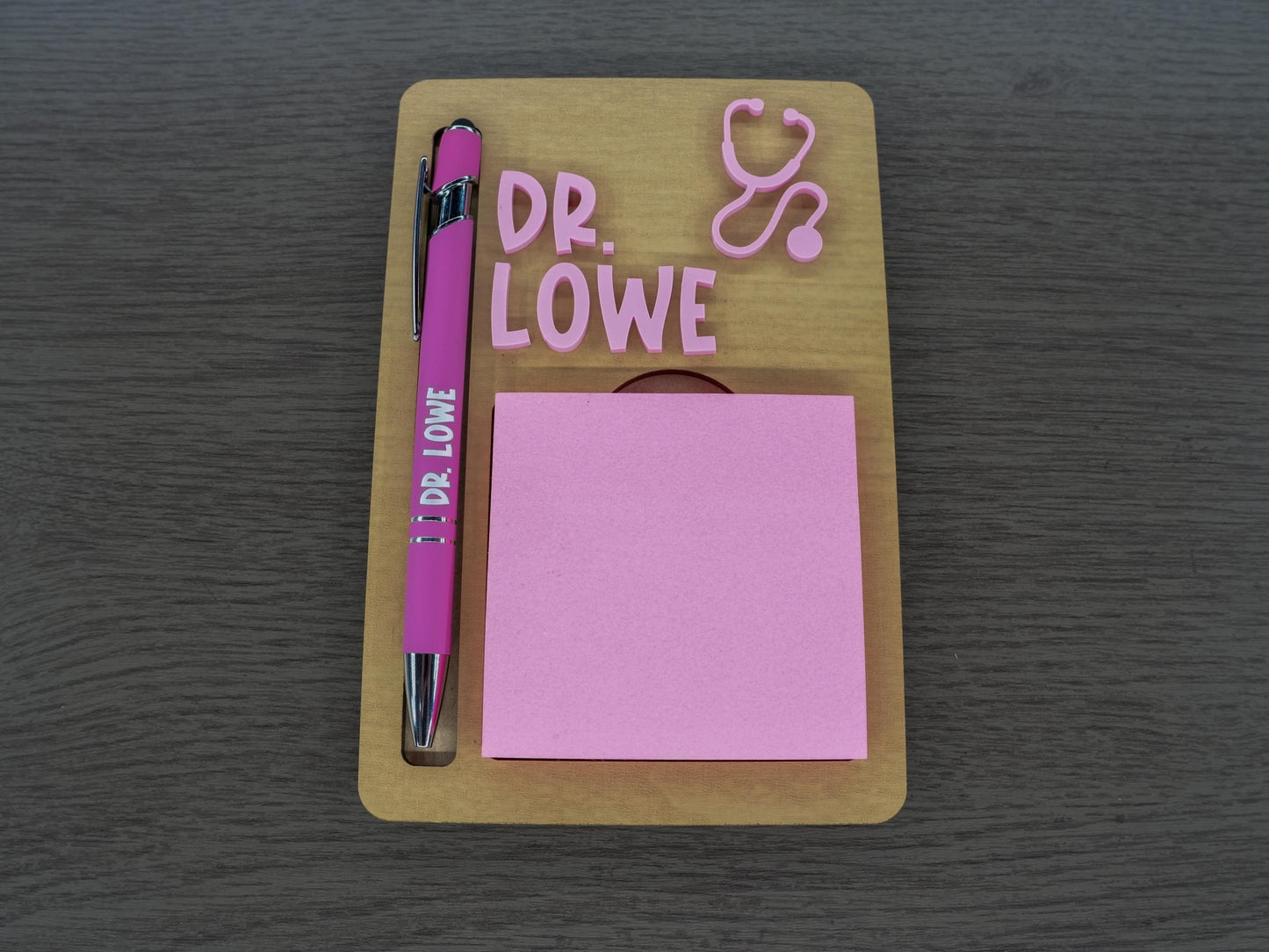 Doctor Gift | Sticky Note Holder for Medical Office | Personalized Healthcare Appreciation Desk Decor
