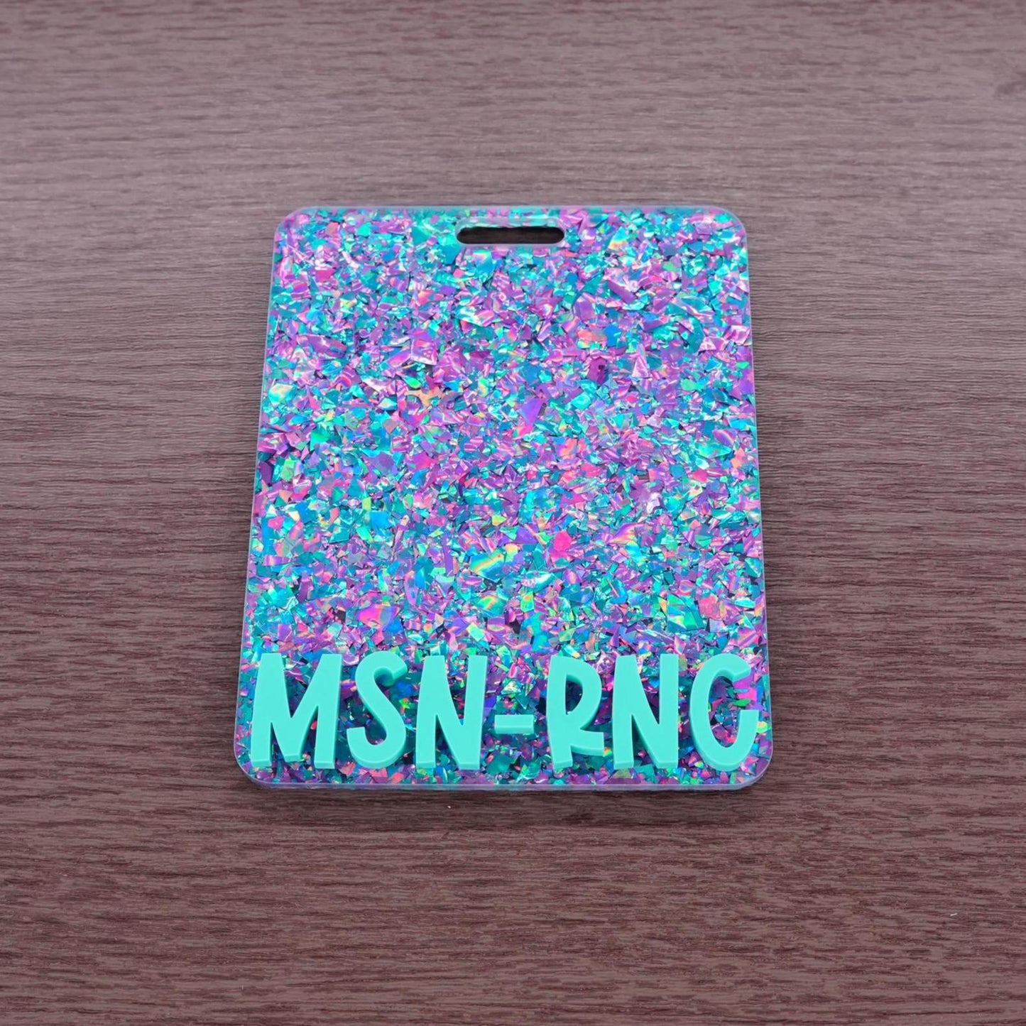 Glitter RN Badge Buddy: Acrylic Nurse Accessory